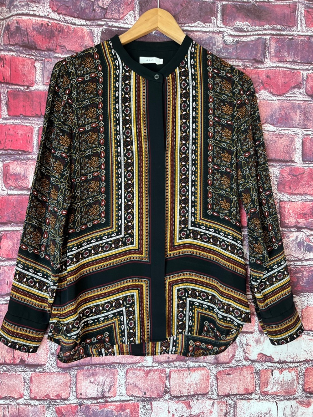 A.L.C. Franco Silk Paisley Bandana Print Blouse 2
